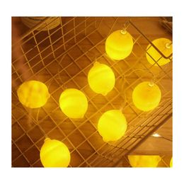 Led Strings Brelong Led Lemon Light String Holiday Decoration Small Lantern Network Red Ins Lights Store Layout Flashing Batter Drop Otupu