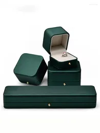 Jewelry Pouches Oirlv Light Luxury Dark Green Silky Leather Wedding Box Necklace Bracelet Gift Organizer Tray