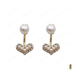 Dangle Chandelier Fashion Heart Drop Earrings For Women Cute Korean Style Wedding Accessories Bridal Jewelry Wholesale Delivery Dhwwb