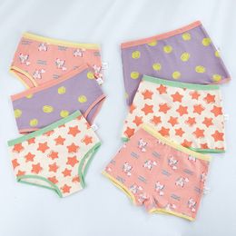 Panties 6Pcs Lot Soft Cotton for Baby Girls Underwear Star Girl Princess Breathable Lovely Boxer Briefs Panty Kids Underpants 221205