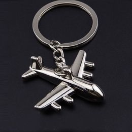 UPDATE Metal plane key ring shiny airplane keychain holders pendant fashion jewelry for men women Christmas gift