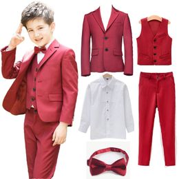 Suits Brand Kids Wedding Party Flowers Boys Formal Suit Gentleman Blazer ceremony Costume 5PCS Garcon School wears L4 221205