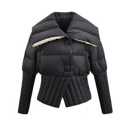 Women's Down Parkas Lady Fashion Coats High Quality White Goose Thick And Warm Crop Jacket HA5237 221205