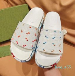 Sandals Slides Rainbow Letters Thick Bottom Casual Versatile Waterproof Platform Slippers for Women Factory Supply a Generation Us4.5