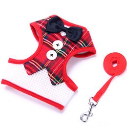 UPDATE Bowknot Waistcoat Harness Leashes Set Star Flamingo Spot Patter Clothes Walking Pet Dog Accessories