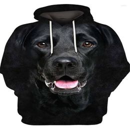 Men's Hoodies Sweatshirts Loose Pullover 3D Printed Pure Black Dog