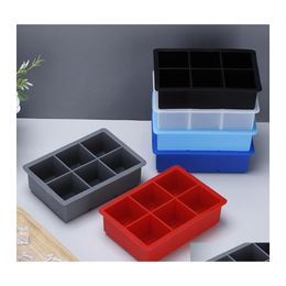 Ice Cream Tools Sile Square Shape Ice Cream Tools Mould Food Grade 6 Lattice Bar Kitchen Accessories Fruit Maker Tray 20220614 T2 Dro Dhyfw