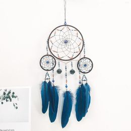 Decorative Figurines Feather Dream Catcher Net Wind Chime Hand-made Outdoor Gift Ornament Home Room Car Garden Decoration Pendant Craft Drop