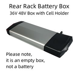 RB-3 Rear Rack Ebike Battery Box 36V 48V Empty Battery Case with 52pcs 18650 Cell Holder