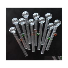 Smoking Pipes Oil Burner Glass Pipe Pyrex For Smoking Bubbler Transparent Tube With Coloured Dot Nail Burning Jumbo Drop Delivery Hom Dhyjx