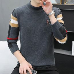 Sweaters Men Pullover Cotton O-Neck Slim Sweater Jumpers Tops Male Knitwear Man Striped Jersey Plus Size 3XL