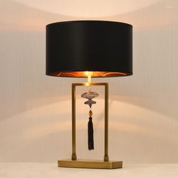 Table Lamps Simple And Modern Chinese Living Room Tassel American Study Bedroom Model Bedside Lamp