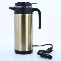 Thermoses 12V 24V Vehicle Water Boiling Electric Kettle Travel Truck Thermal Insulation Heating Cup Car Teapot Boiler Bottle 1.2L 221203