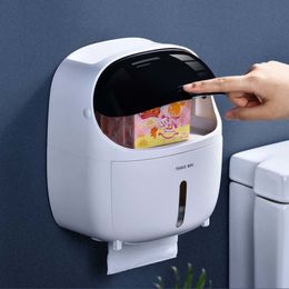 Toilet Paper Holders Creative Waterproof For Bathroom Storage Box Roll Robot Shape 221205