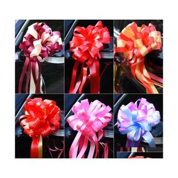 Decorative Flowers Wreaths Lazy Person Two Color Pl Bow Wedding Car Coloured Ribbon Flower Ball Products Sell Well With Various Pa Dh70L