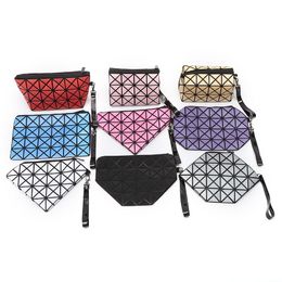 PVC Diamond Grid Cosmetic Bags Creative Folding Handbag Containing Wash Bag