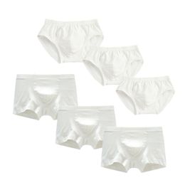 Panties 3Pcs Lot Children Underwear Solid Colour White Shorts Cotton Big Boy Boxer Boys Briefs Toddler Underpants 221205