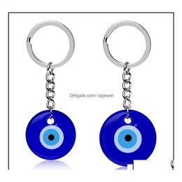 Key Rings Key Rings Jewellery Turkish Evil Blue Eye Keychain Car Ring Amet Lucky Charm Hanging Pendant Jewerly Drop Delivery 2021 Jjc5W Ottwy