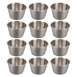 Herb Spice Tools 12Pcs Stainless Steel Sauce Dishes Ramekin Dipping Sauce Cup Set Individual Condiment Cups Mini Reusable Bowls For Seasonings An 221203