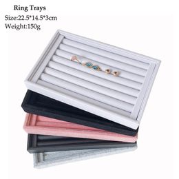 Jewelry Boxes Velvet Flat Trays Earring Rings Storage Case Display Convenient Charming Women Makeup 221205