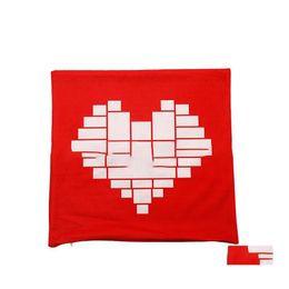 Pillow Case Sublimation Blank Pillow Case Red Love Heart Soft Pillowcase Moon Star Pillowcases Men Women Fashion High Quality 8Ex P2 Dhfsn