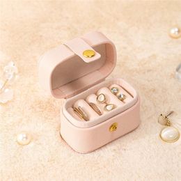 Portable Small Jewellery Box Travel Mini Gift Storage Organiser PU Leather Earring Necklace Display Ring Holder Packaging Boxes