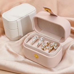 Small Portable Jewellery Storage Box PU Leather Travel Organiser Ring Earrings Necklace Display Case Holder Gift Packaging