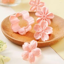 Baking Moulds 5pcs/set Sakura Cookie Mold Stamp Biscuit Cutter Pink Cherry Blossom DIY Floral Fondant Tools