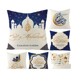 Pillow Case Ramadan Pillowcase Muslim Cushion Er Printing Pillow Case Home Sofa Decoration Mti Style 4 5Jza H1 Drop Delivery Garden Dhflz