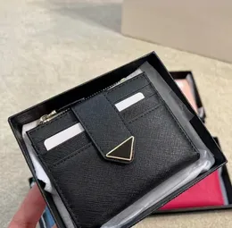 Luxus Kurze Brieftasche Kartenhalter Geldbörse Damen Herren Geldbörsen Designer Geldbörsen Reißverschlusstasche Echtes Rindsleder Mini Clutch Taschen Dreieck 5A