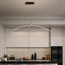 Pendant Lamps Restaurant Lights Long Ceiling Plate Modern Dining Table Home Clothing Store Aluminium S-shaped Creative Hanging Lamp