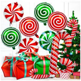 Christmas Decorations 30pcs Christmas Inflatable Gift Balloons Candy Cane Foil Ballons For Xmas Party Decorations Year 2023 Christmas Home Decors 221205