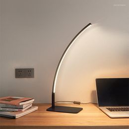 Table Lamps Reading Long Strip Lamp Modern Minimalist Bedroom Bedside Office Desktop Decorative Lighting Lights AC 220 V
