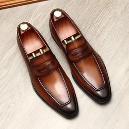 2022 gran tama￱o EUR37-45 zapatos de vestir de negocios de hombre negro / marr￳n para hombres
