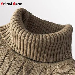 Men's Sweaters Winter Warm Turtleneck Casual Rollneck Knitted Keep Men Jumper Knit Woolen 221206