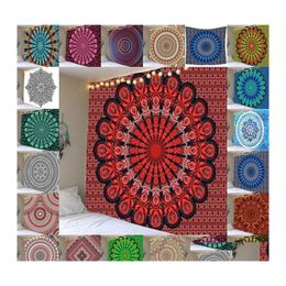 Carpets India Mandala Tapestry Wall Hanging Carpet Boho Decor Cloth Tapestries Psychedelic Hippie Night Moon Walls 20220512 Q2 Drop Dhg7F