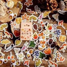 pcspack Autumn Fallen Leaves Diy Diary Sticker Album Label Scrapbooking Decoration For School Office Stationery