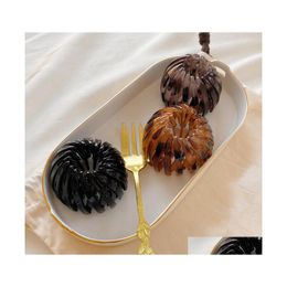 Hair Rubber Bands Telesco Hair Bands Korea Simple Headdress Bird Nest Plastic Ties Women Convenient Ponytail Clips 5920 Q2 Drop Deli Dhwip