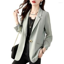 Women's Suits 2022 Summer Style Short Suit Jackets Women's Blazer Nine Quarter Sleeve Korean Small Casual Top Slim Thin Coats Ladie