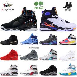 2023 Authentic 8s Mens High Basketball Shoes Three Peat Quai 54 SE White Multicolor South Beach Chrome Reflective Bugs Bunny Doer air OG shoe