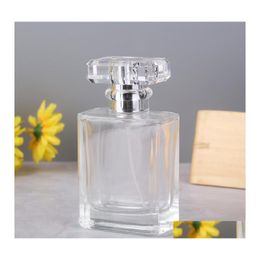 Packing Bottles 30Ml Glass Per Spray Bottles Portable Atomizer Empty Refillable Clear Black Travel Cosmetic Container Parfum 2137 V2 Dhfj0