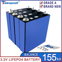 4pcs3.2V Grade A Brand New 155AH Lifepo4 Lithium Iron Phosphate Cell Rechargable Battery Prismatic RV PV UPS Solar Power System