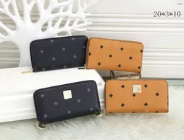 Designer Fashion Leather Wallet Mid-Length Zipper Wholesale Horizontal Square