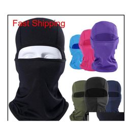 Other Fashion Accessories Wraps Outdoor Motorcycle Fl Face Mask Clava Ski Neck Protection Black Fashion Kenwv Drop Delivery Accessori Oth1B