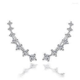 Backs Earrings 925 Silver Needle Four Seven Stars Zircon Clip For Women Ear Cuff Boucle D'oreille Femme Pendientes Oorbellen