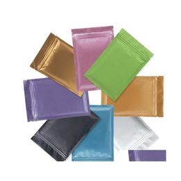 Packing Bags 100Pcs/Color Mti Color Resealable Zip Mylar Bag Food Storage Aluminum Foil Bags Plastic Packing Smell Proof Pouches 1 J Dhry7