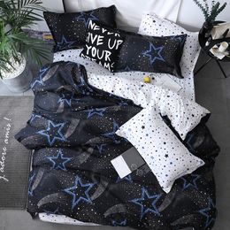 Bedding sets Black Star High Quality Set duvet Cover bed Flat sheet pillowcase soft Twin Single full queen king 221205