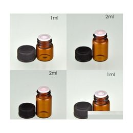 Packing Bottles 1Ml 1/4 Dram Amber Glass Essential Oil Bottle Per Sample Tubes With Plug And Caps 5/8 432 N2 Drop Delivery Office Sc Dh80Q