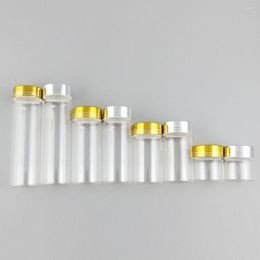 Storage Bottles Silicate Glass Bottle Vial 20ml 50ml 70ml 100ml Large Screw Neck Containers With Aluminum Gold Silver Cap 30pcs