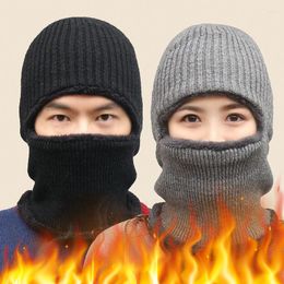 Cycling Caps Winter Cashmere Hat Fleece Balaclava Men Women Neck Warmer Beanies Hooded Face Head Cover Scarf For Skiing Motorcycle
